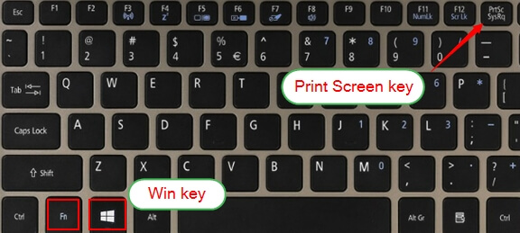 Print screen key and windows key on keyboard
