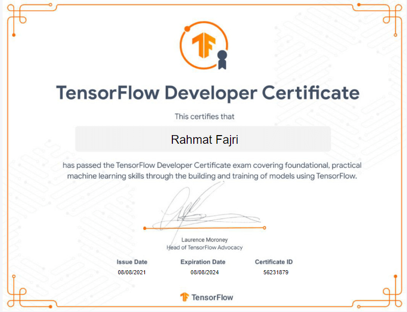 Tensorflow Certification
