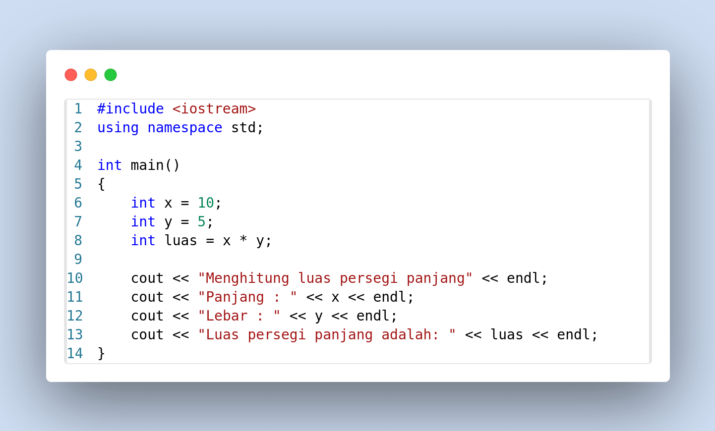 contoh program dengan c++